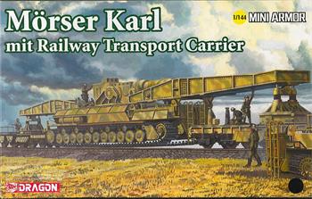 Model Kit military 14132 - Morser Karl mit Railway Transporter Carrier (1:144)