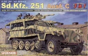 Model Kit military 6224 - Sd.Kfz.251 Ausf.C (3 IN 1) (1:35)