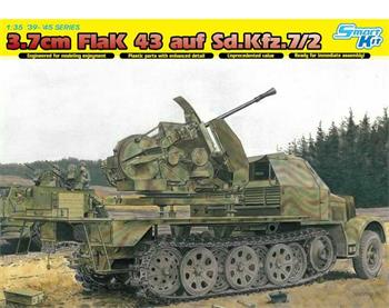Model Kit military 6553 - SD.KFZ.7 w/3.7 cm FLAK 43 AUF SELBSTFAHRLAFETTE (SMART KIT) (1:35)