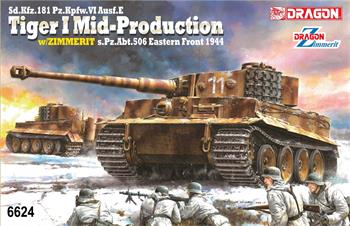 Model Kit tank 6624 - Sd.Kfz.181 Pz.Kpfw.VI Ausf.E Tiger I Mid Production w/Zimmerit s.Pz.Abt.506 E