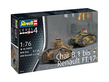 Plastic ModelKit military 03278 - Char B.1 bis & Renault FT.17 (1:76)